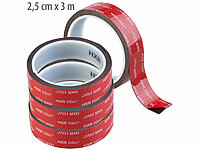 AGT 4er-Set Industrie Acryl Doppelklebebänder, 2,5cm x 3m, 27,5 kg pro Met
